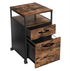 2 Drawer File Cabinet with Open Compartments and Wheels