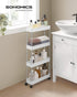 4-Tier Slide Out Slim Rolling Storage Cart White