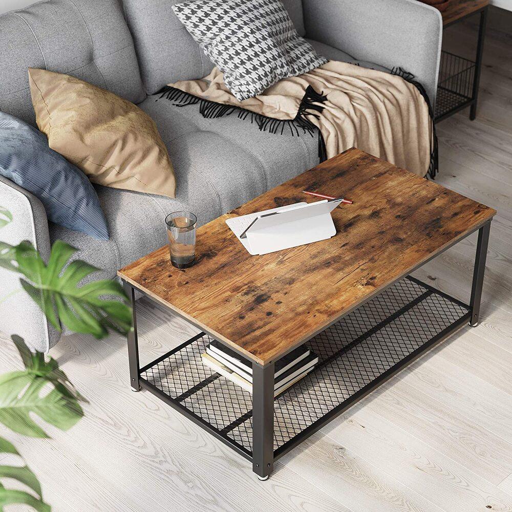 Coffee Table with Mesh Shelf