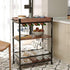 3 Tiers Kitchen Serving Wine Cart Trolley with Wine Rack (Walnut) EK-STWR-100-YXH