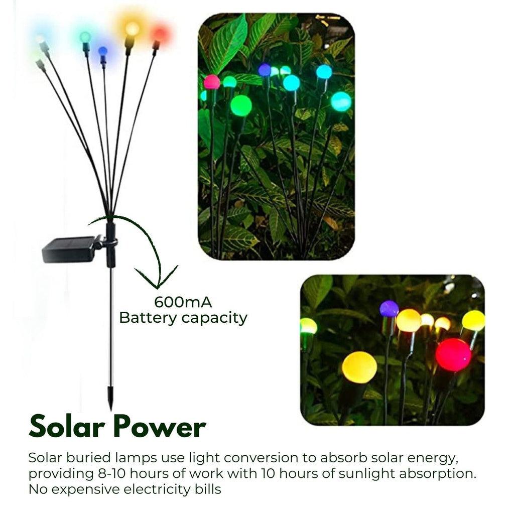 3 Pieces Solar Powered Firefly Lights (Color Light)