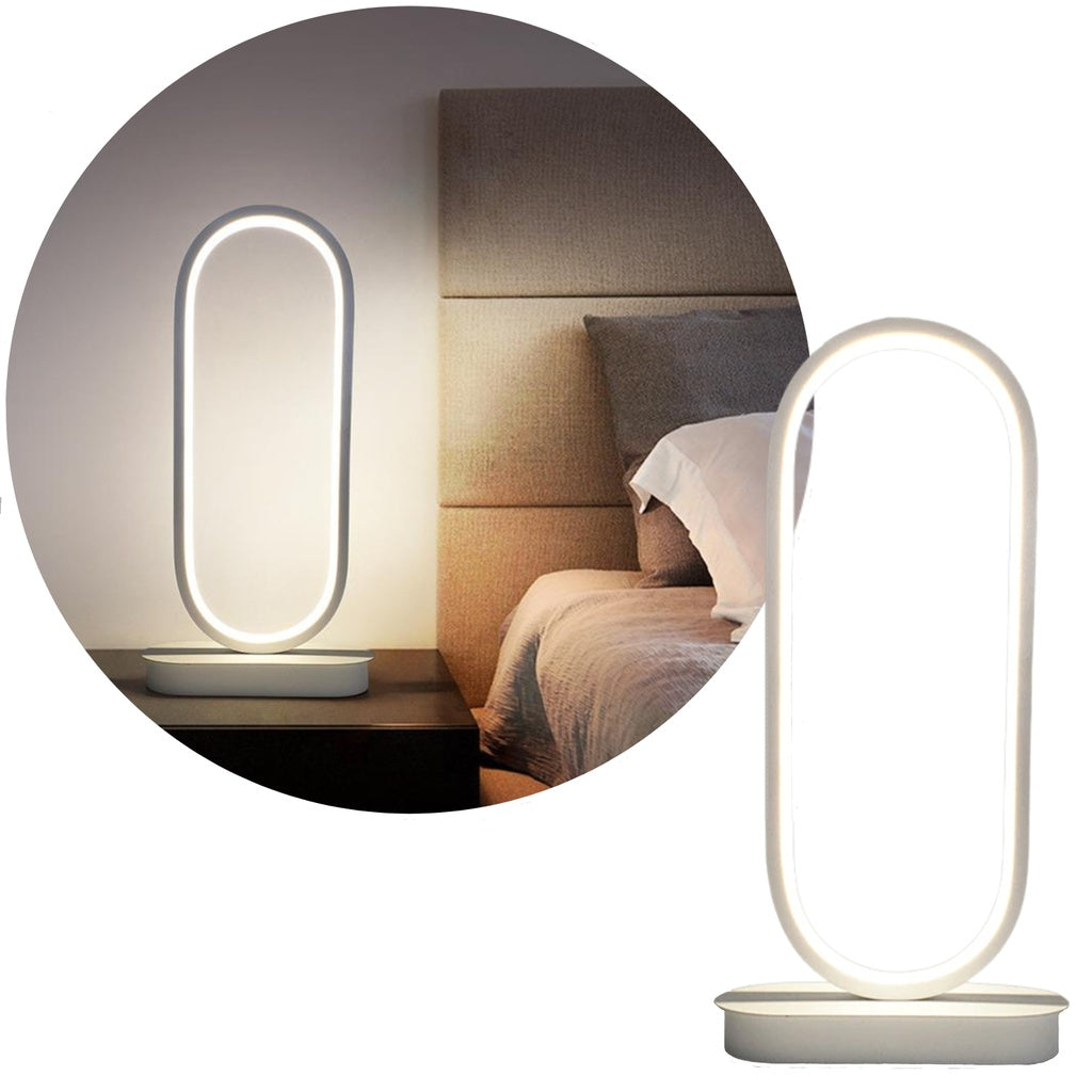 LED Aluminium Desk Night Lamp Oval Shape (White)