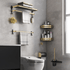 Gominimo Bathroom Wall Mount Black Gold Accessories Set (G)