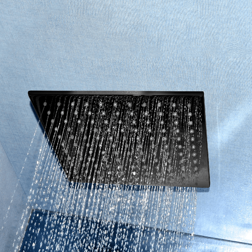 ShowerHead: Palila: Shower head - Square 200mm Matt Black