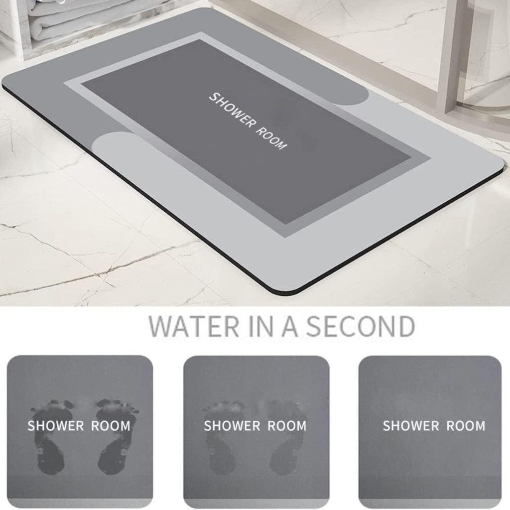 Anti-Slip Bath Mat Diatom Rectangle 80*50cm Grey