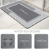 Anti-Slip Bath Mat Diatom Rectangle 80*50cm Grey