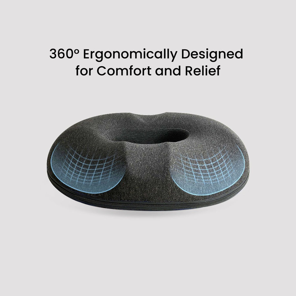 Memory Foam Seat O Shape Dark Grey