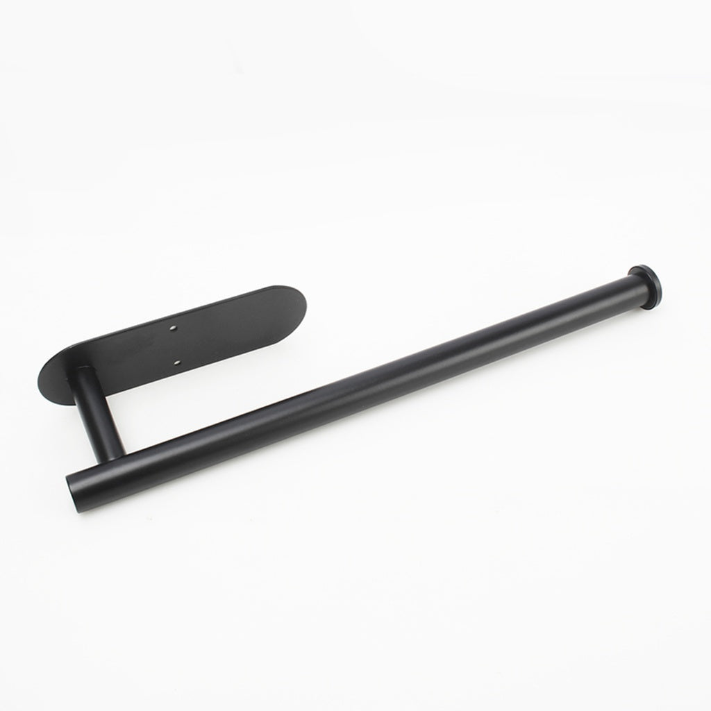 Self Adhesive or Drilling Paper Towel Holder Wall Mount (Black)