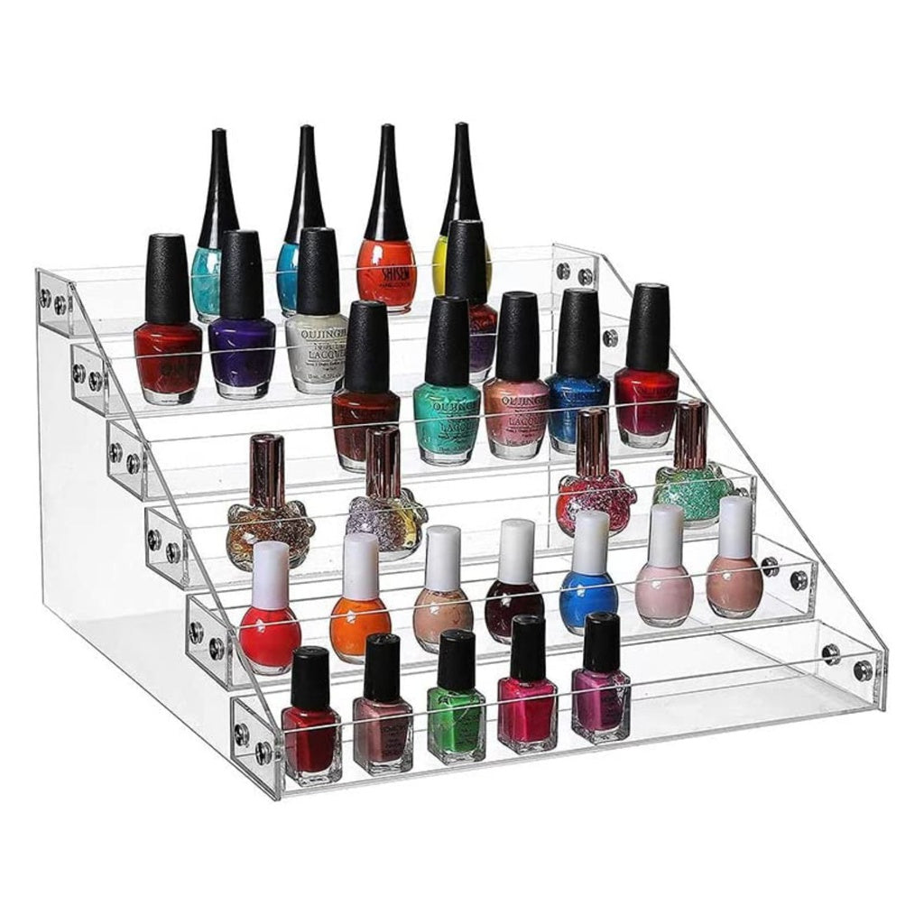 Nail Polish Organizer 6-Layer Fit 60 Bottles of Nail Polish Stand Holder Transparent