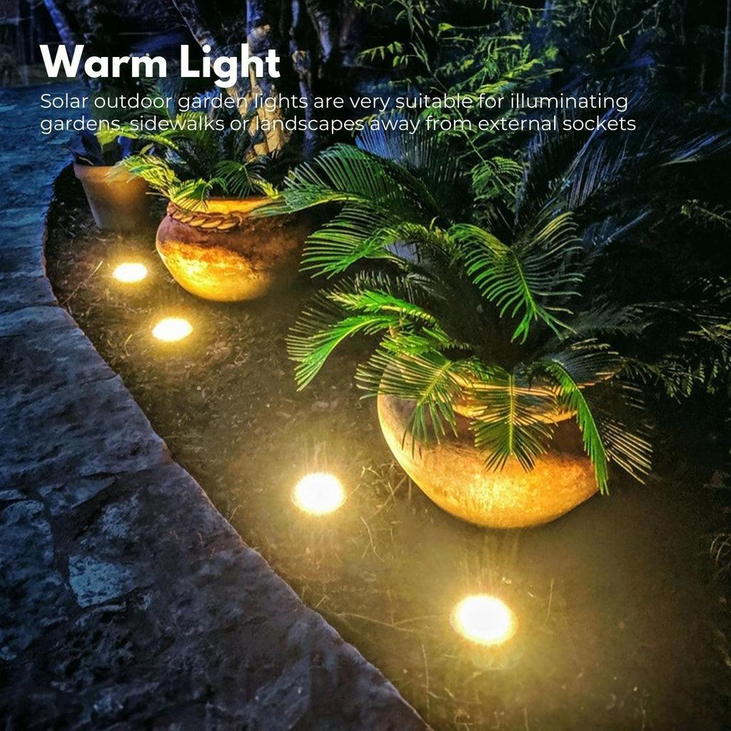 12 Pack Waterproof Solar LED Light (Warm)