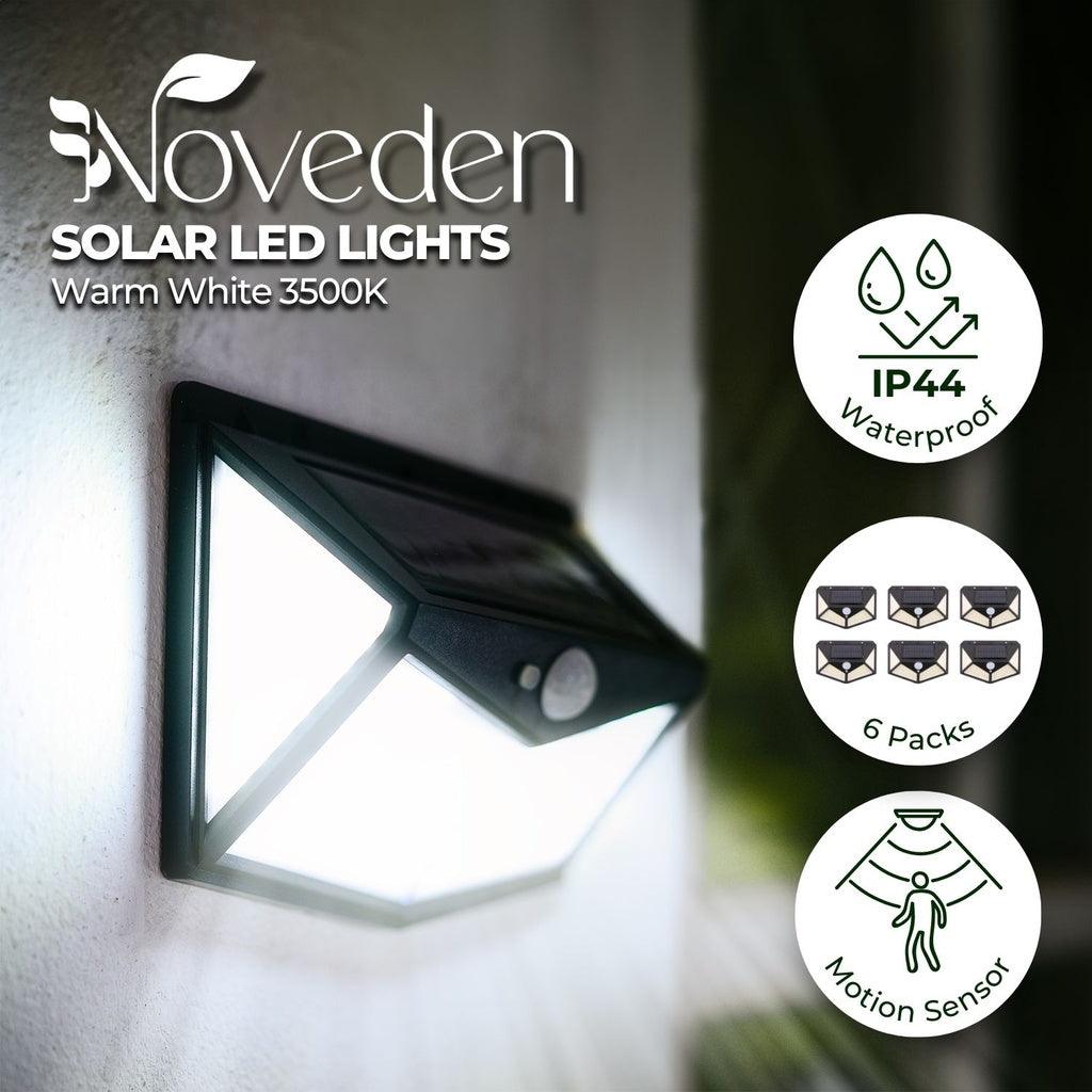 6 Packs Solar LED Lights with 3 Light Modes (Black）