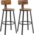 Tall Bar Stools Set of 2 Bar Chairs Vintage Brown
