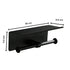 Stainless Steel Double Toilet Roll Holder Paper with Shelf Wall Mounted Black