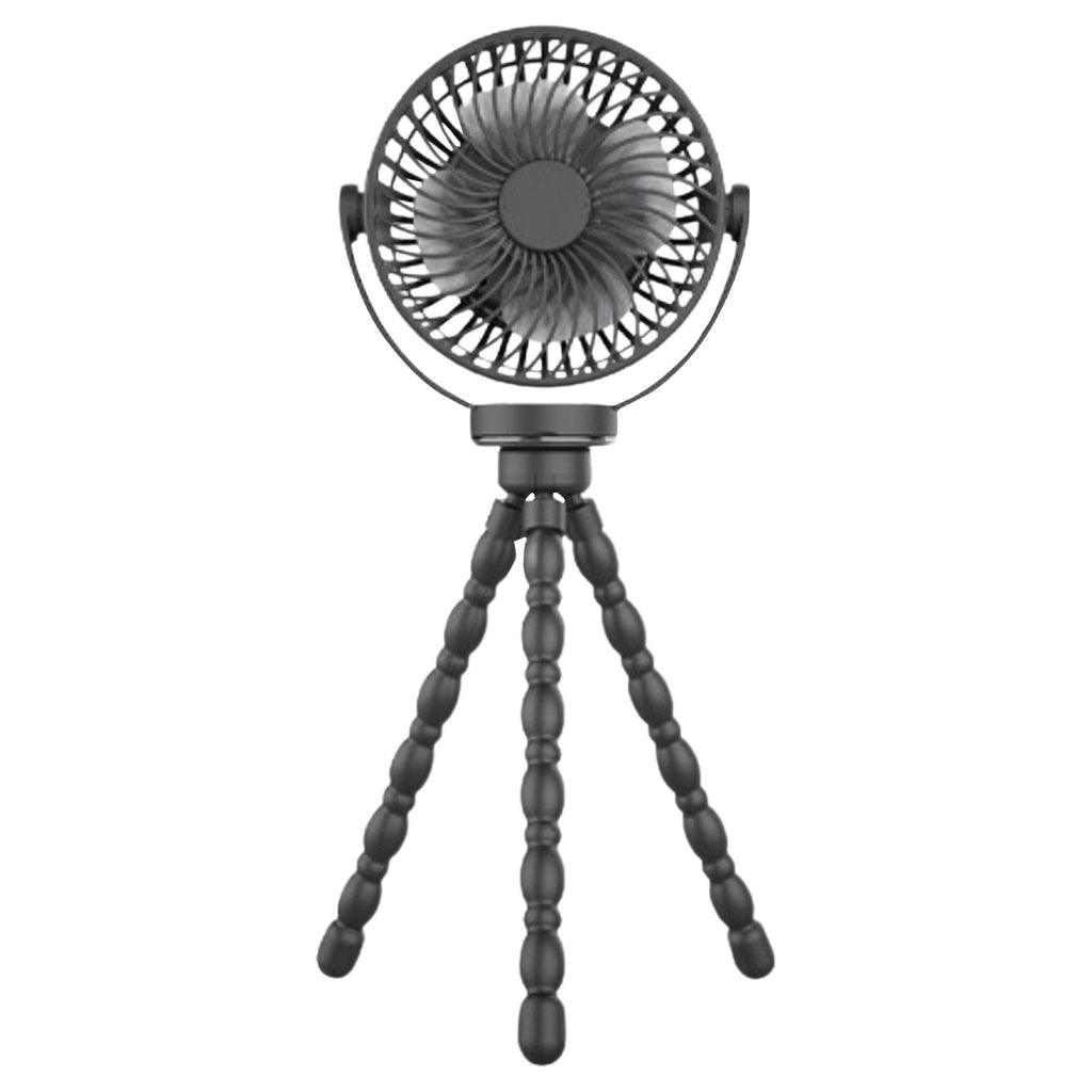 5000mAh Rechargeable Clip Fan with Flexible Tripod (Black)