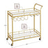 Gold Bar Serving Wine Cart With Wheels And Wine Bottle Holders