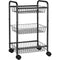 3-Tier Metal Rolling Cart on Wheels with Removable Shelves Black