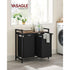 Laundry Basket with Shelf and Pull-Out Bags Rustic Brown and Black BLH201B01V2