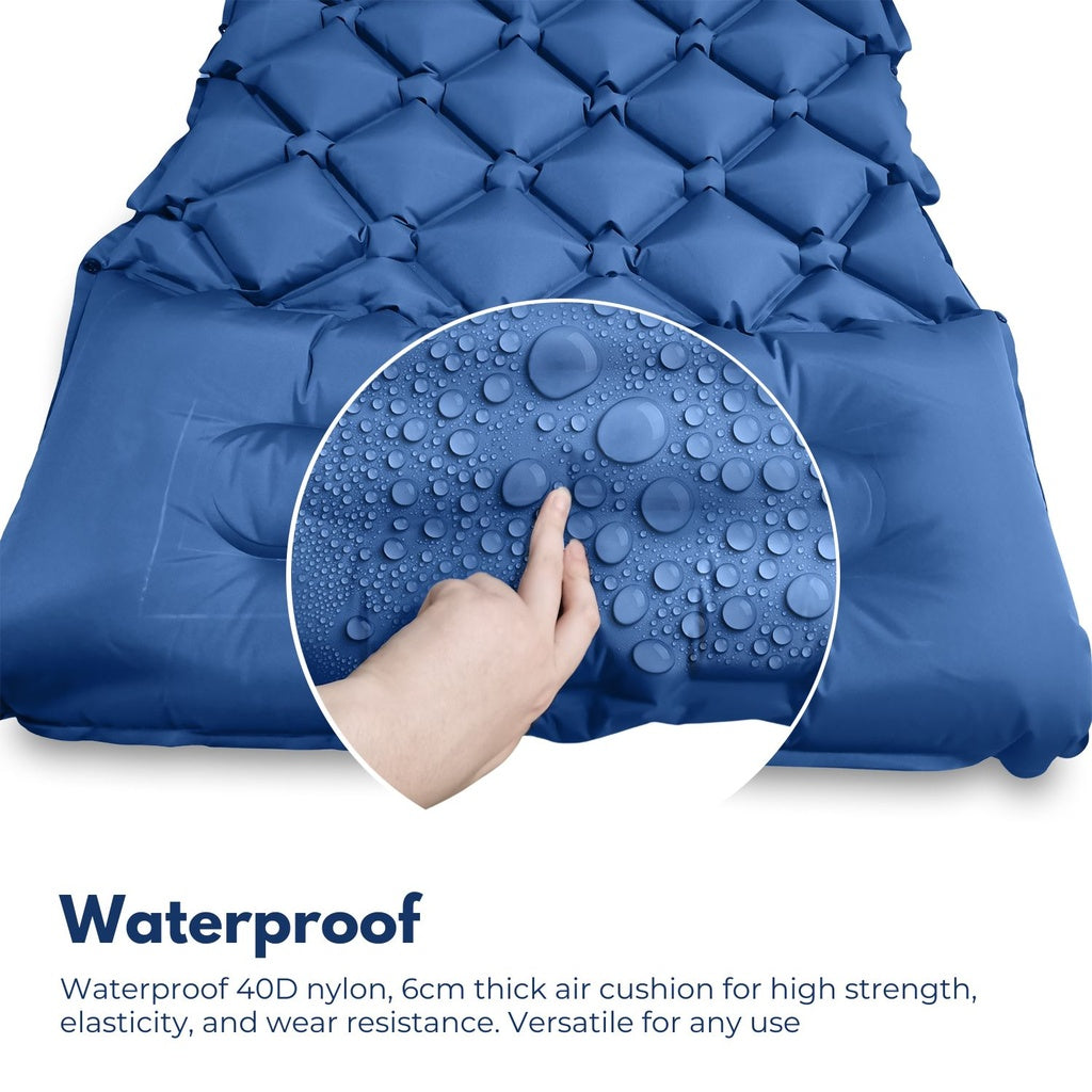 Inflatable Camping Sleeping Pad with Pillow (Navy Blue) KR-ISP-100-HZ