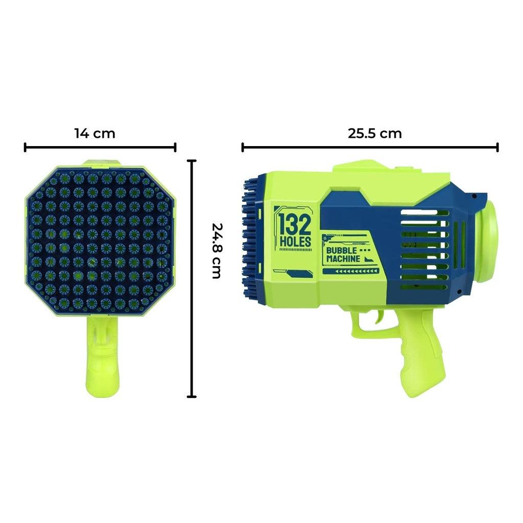 132 Holes Bubbles Machine Gun for Kids (Dark Blue and Green) GO-BMG-104-KBT