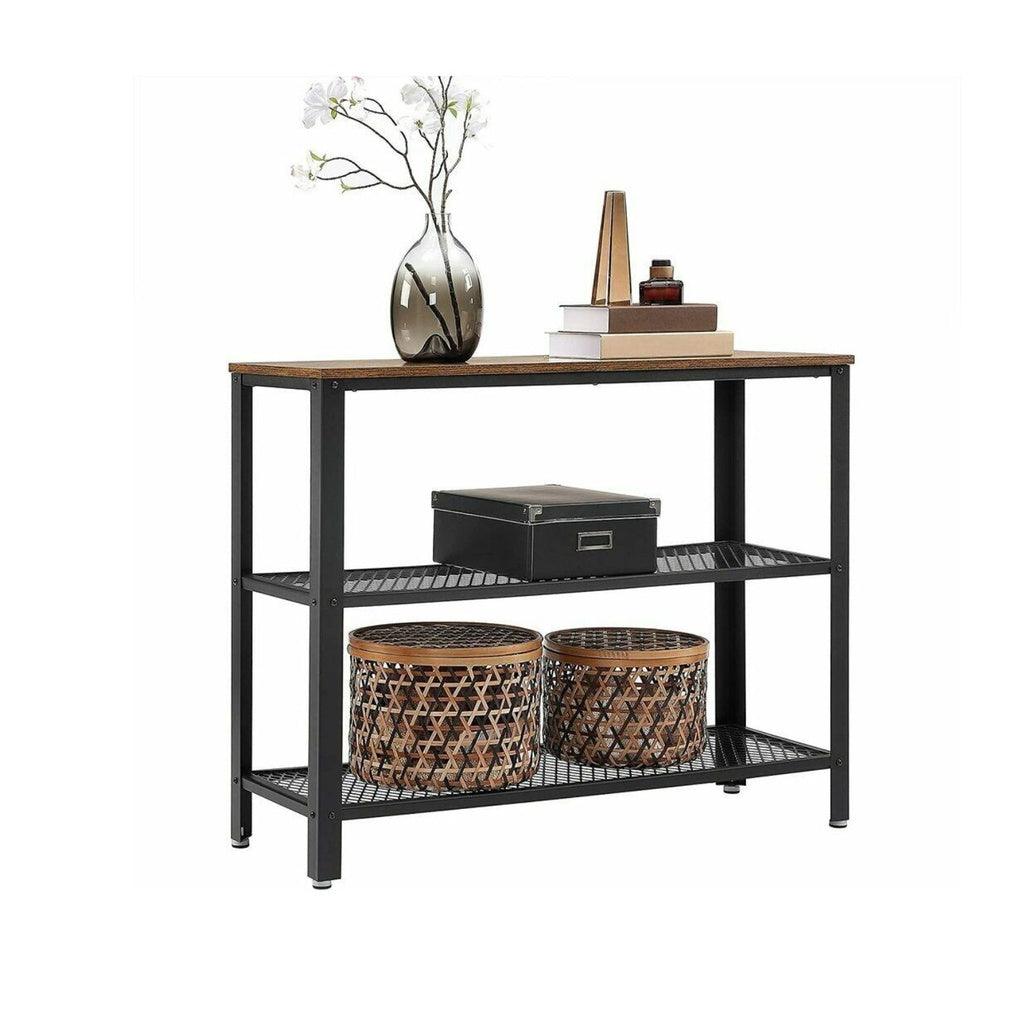 Console Table with 2 Mesh Shelves