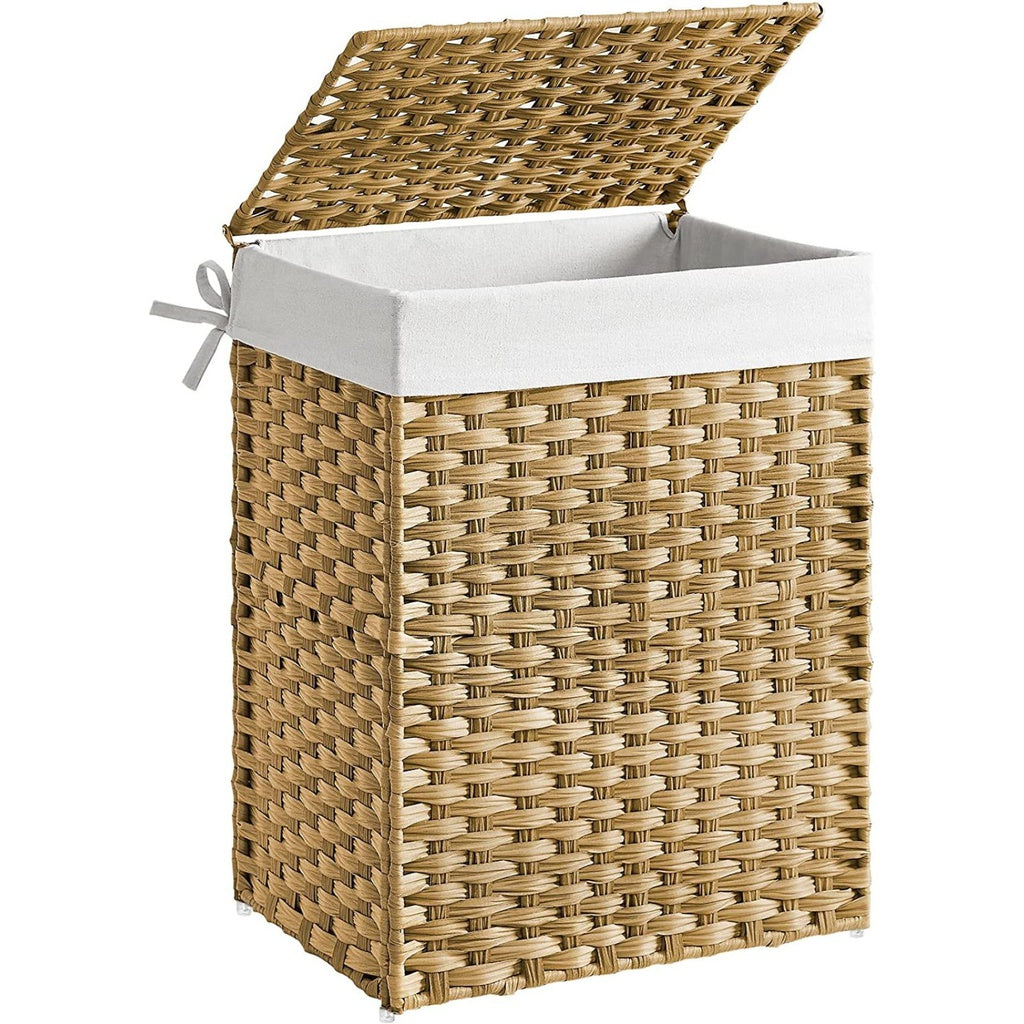 Synthetic Rattan Laundry Basket 90L Natural LCB51NL