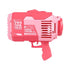 132 Holes Rechargeable Bubbles Machine Gun for Kids (Pink)