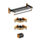 Gominimo Bathroom Wall Mount Black Gold Accessories Set (D)