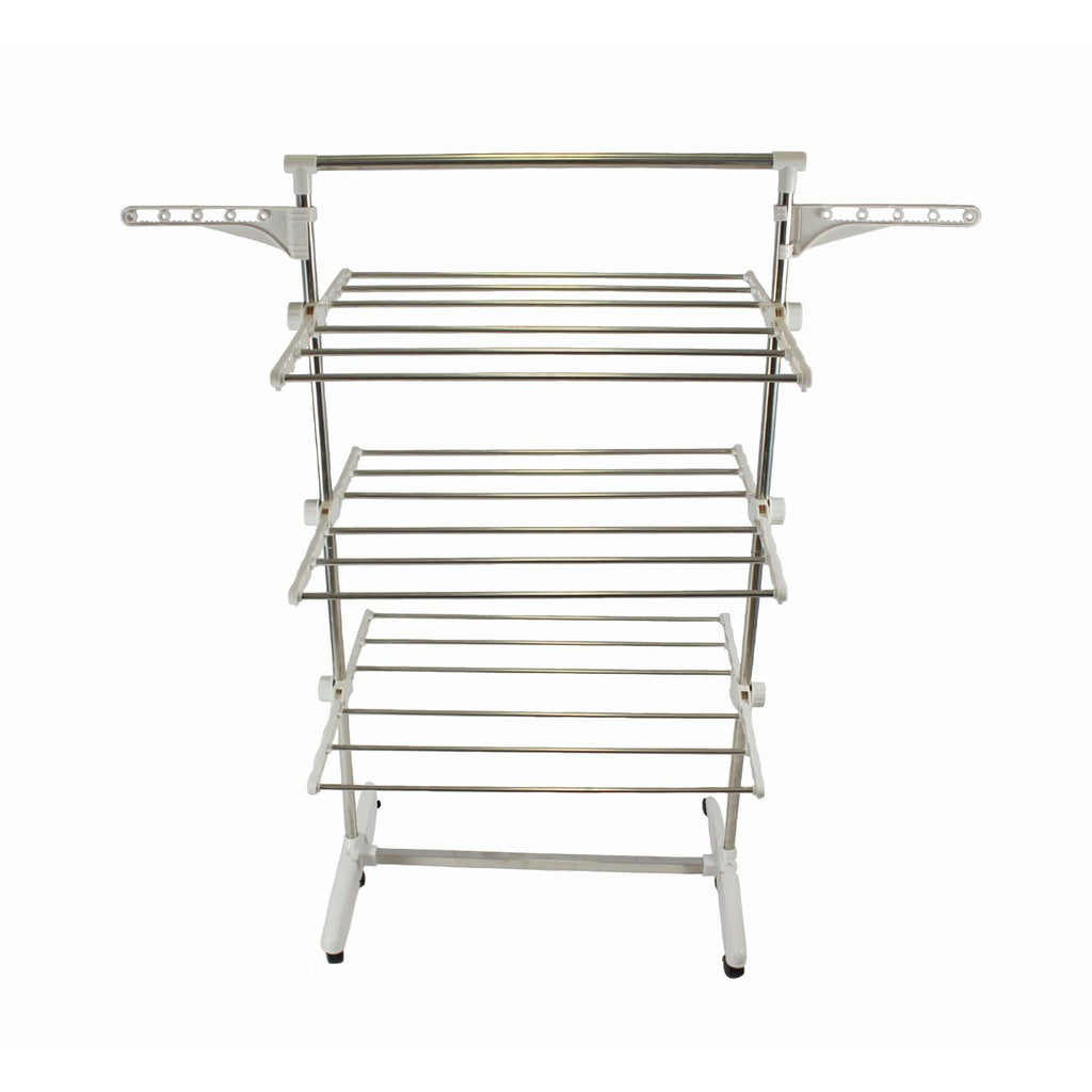 Laundry Drying Rack 3 Tier,  Adjustable and Foldable Clothing, White