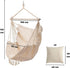 Hammock Chair Swing with Cushion and Pillow Weather-Resistant, Easy Assembly, 360° Rotation, Sturdy, Beige