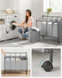 Laundry Basket with 4 Removable Laundry Bin on Wheels Gray