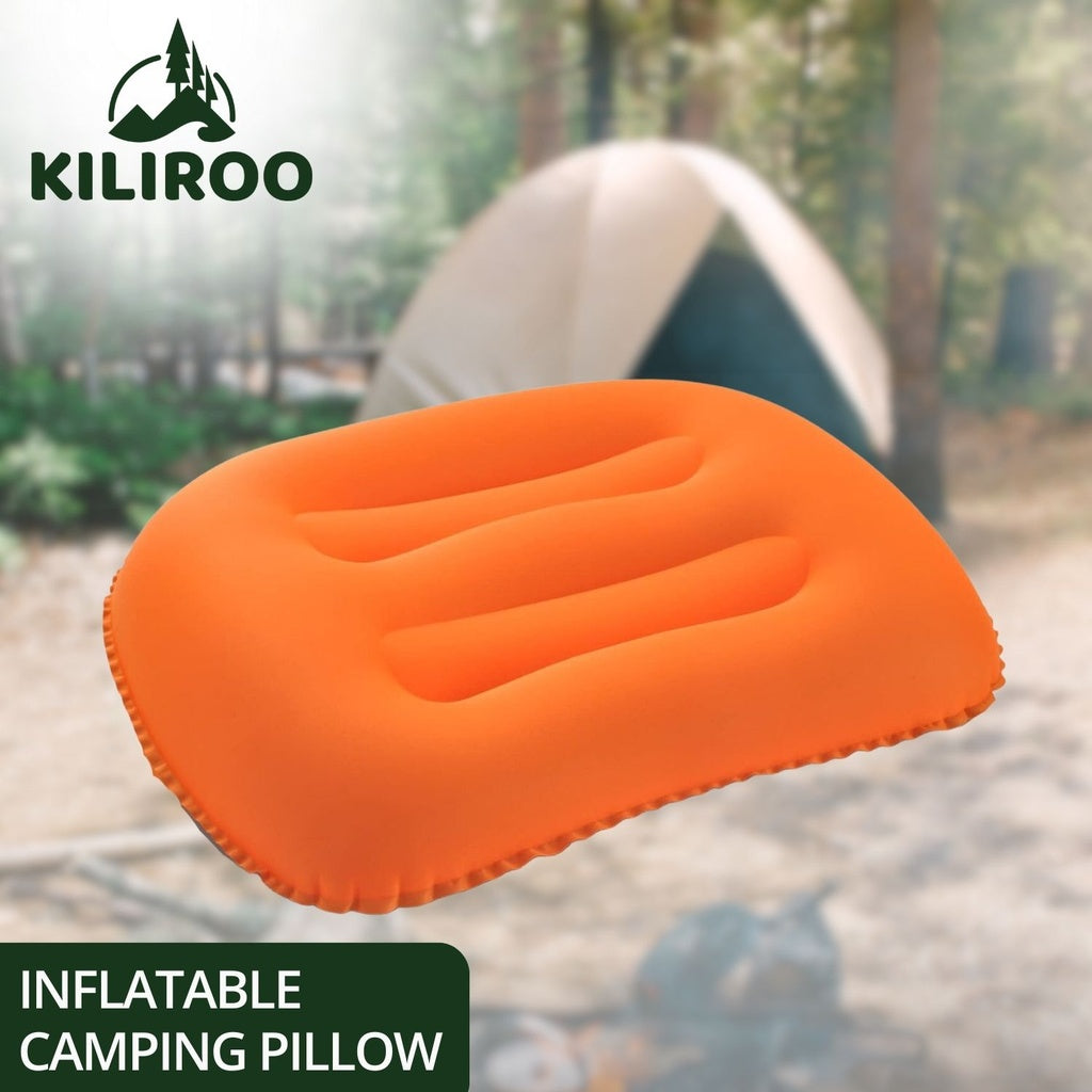 Inflatable Camping Travel Pillow - Orange