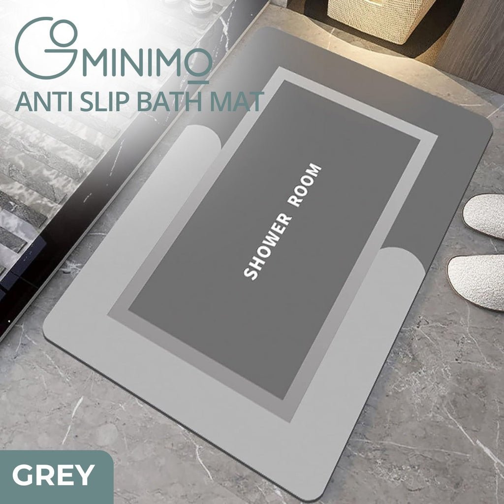 Anti-Slip Bath Mat Diatom Rectangle 80*50cm Grey