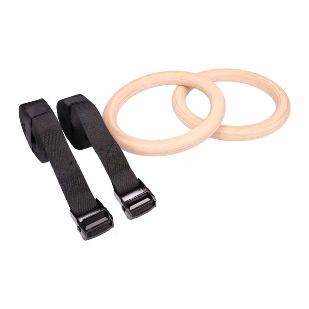 Wooden Gymnastic Rings with Adjustable Straps Heavy Duty Exercise Gym Rings (Wooden)