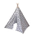 Kids Teepee Tent with Side Window and Carry Case - Grey Star