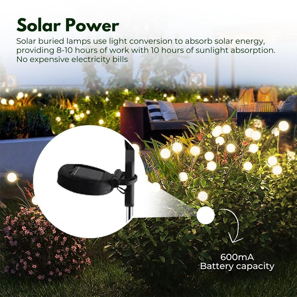 3 Pieces Solar Powered Firefly Lights (Warm)