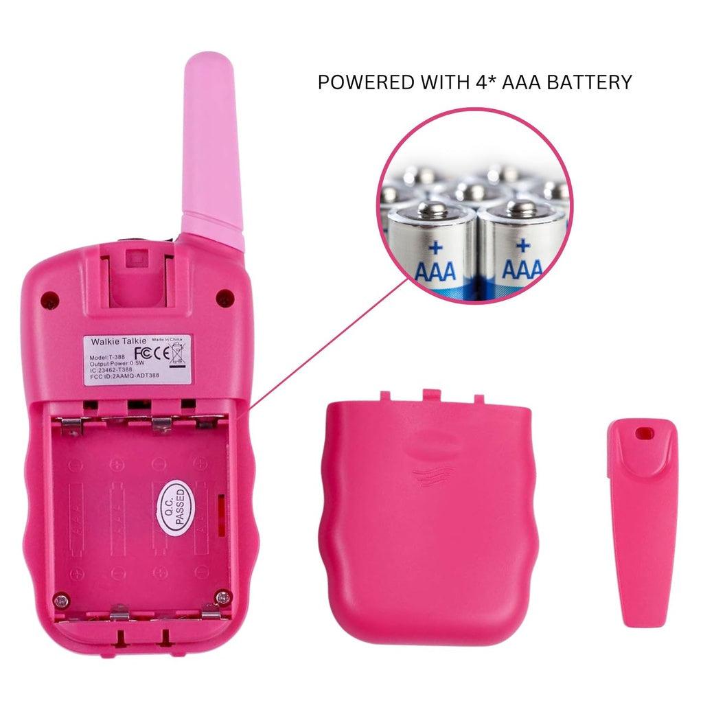 2 Pack Walkie Talkies for Kids with 40 Channels & LED Flashlight & LCD Screen (Pink)