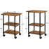 3-Tier Machine Cart with Wheels and Adjustable Table Top Rustic Brown and Black