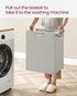 Laundry Hamper with Shelf and Pull-Out Bag 65L White