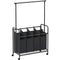 4-Bag Laundry Sorter Rolling Cart with Hanging Bar Heavy-Duty Wheels Black