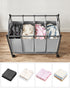 Laundry Basket with 4 Removable Laundry Bin on Wheels Gray