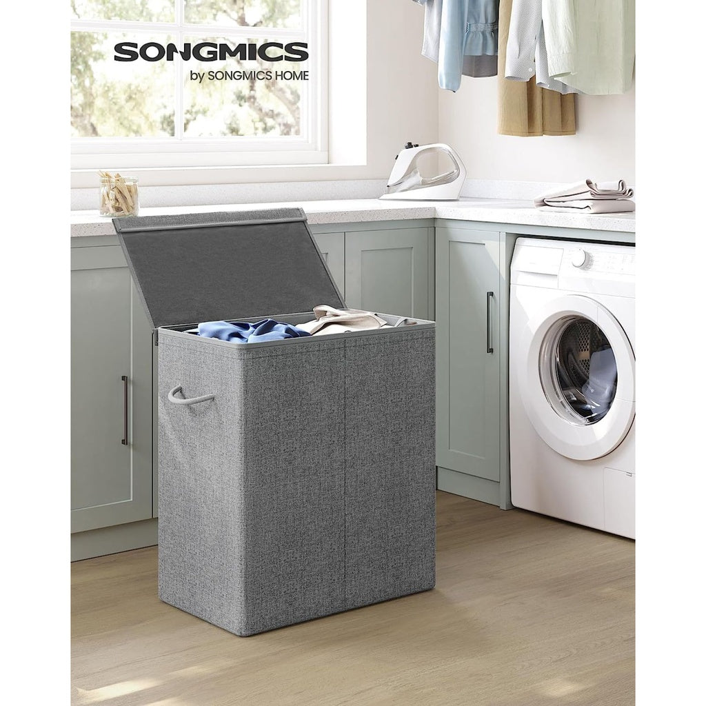 Linenette Fabric Laundry Hamper 142L Grey LCB02G