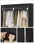 Clothes Wardrobe Portable Closet with Cover and 3 Hanging Rails Black RYG092B02