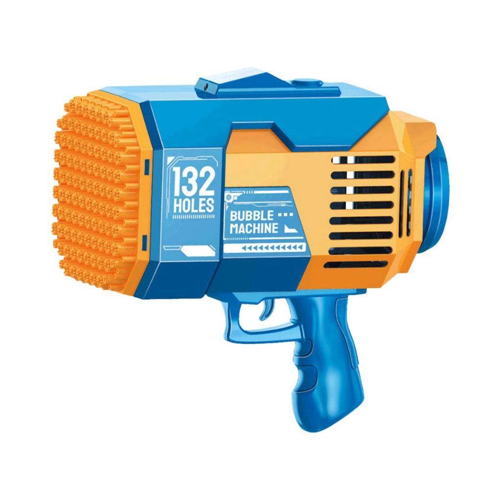 132 Holes Rechargeable Bubbles Machine Gun for Kids (Orange and Blue) GO-BMG-103-KBT