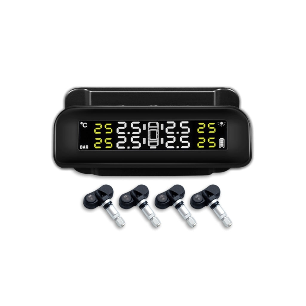 Tire Pressure Monitoring System (External Solar Power Stick on Windshield 4 Sensor)