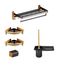 Gominimo Bathroom Wall Mount Black Gold Accessories Set (E)