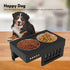 Elevated Pet Feeder Food Water Double Bowl Adjustable Height Raised Stand