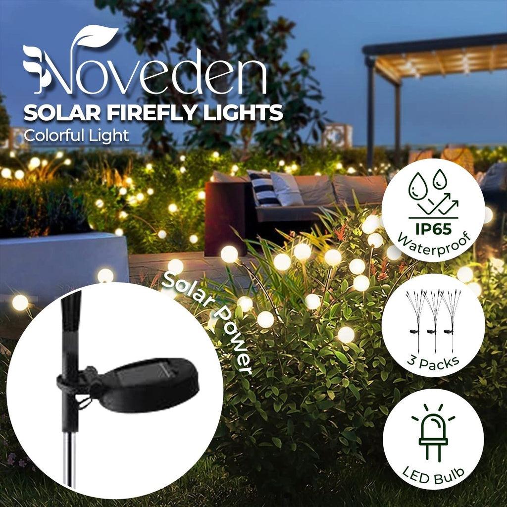 3 Pieces Solar Powered Firefly Lights (Warm)