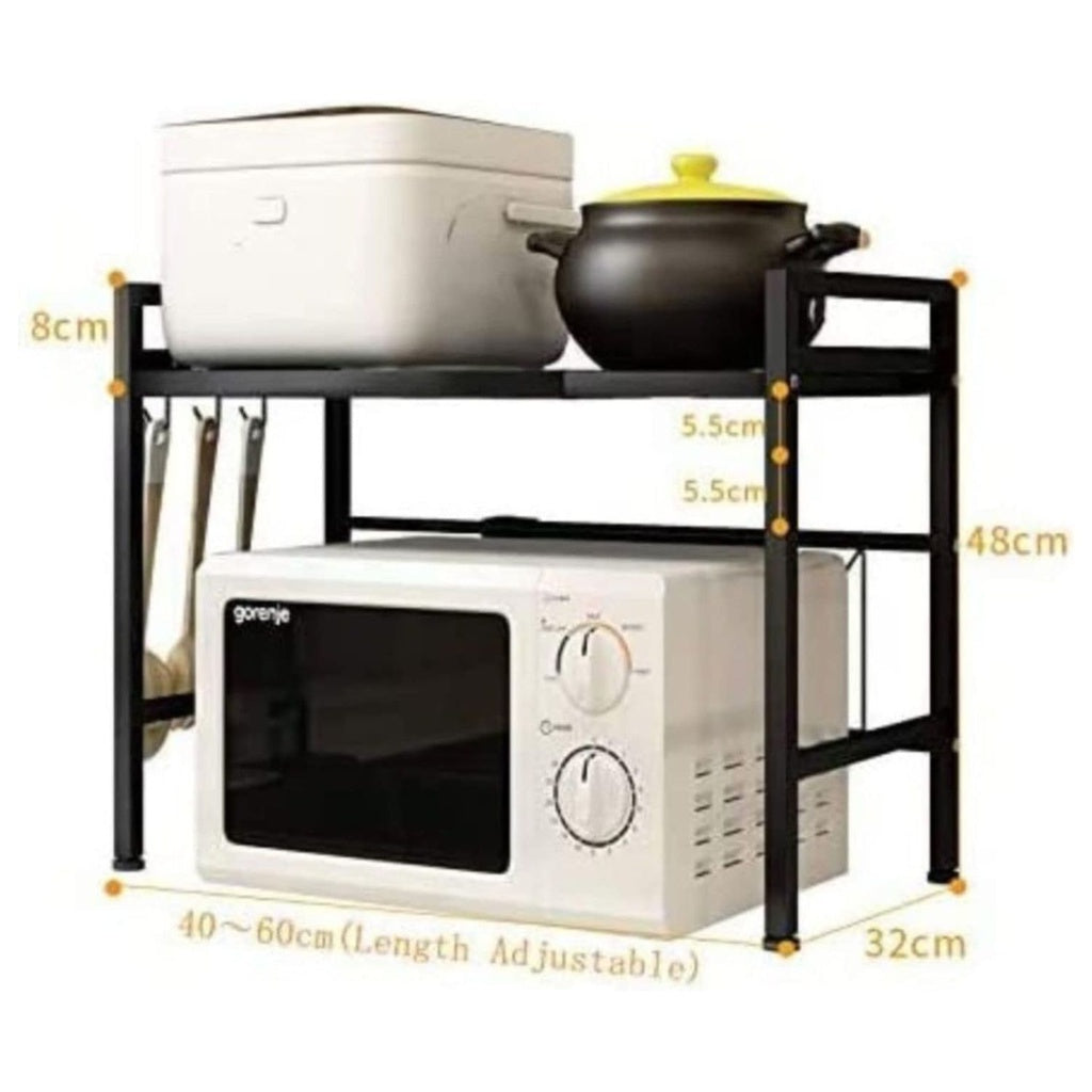 Microwave Oven Rack 2 Tier Adjustable Length and Height