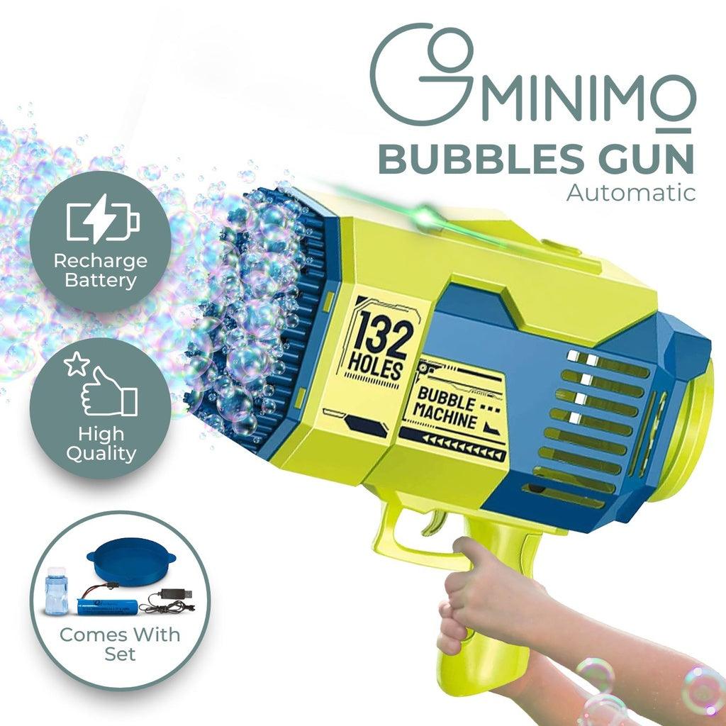 132 Holes Bubbles Machine Gun for Kids (Dark Blue and Green) GO-BMG-104-KBT