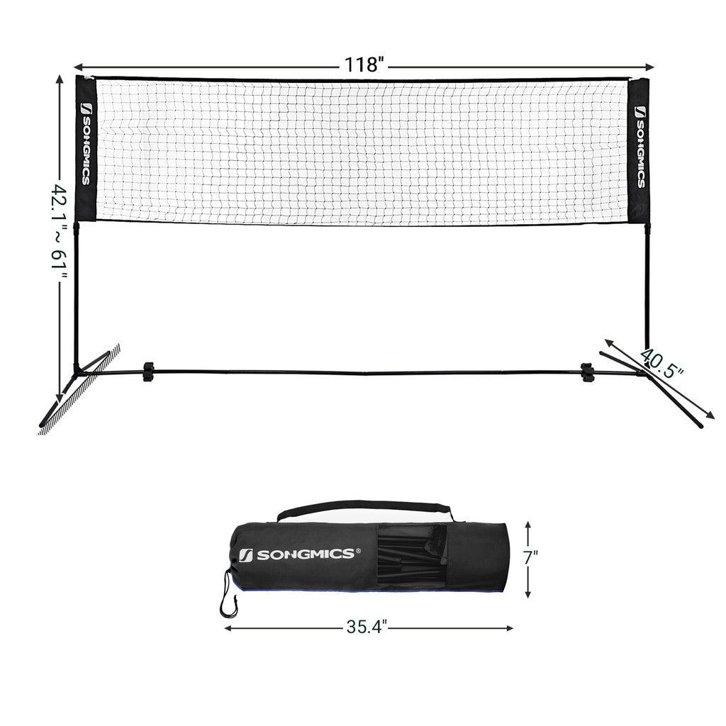 3m Portable Tennis Badminton Net Black